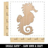 Seahorse Icon Unfinished Craft Wood Holiday Christmas Tree DIY Pre-Drilled Ornament Sniggle Sloth
