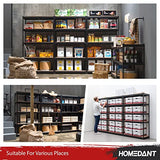 HOMEDANT Z-beam 5-Tier Laminated Heavy Duty Metal Shelving Unit Adjustable Garage Storage Utility Rack Shelves Organization Multipurpose Shelf HOMEDANT