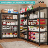 REIBII Storage Shelves with Wheels, Wire Shelving Unit with Wheels, 75.6"H Heavy Duty Shelving, Metal Shelves for Storage, Pantry Shelves for REIBII