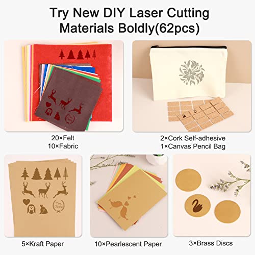 Csyidio 220 PCS Engraving Material Box, DIY Materials Apply to All Laser  Engravers with Instructions, Laser Engraving Supplies Including Acrylic