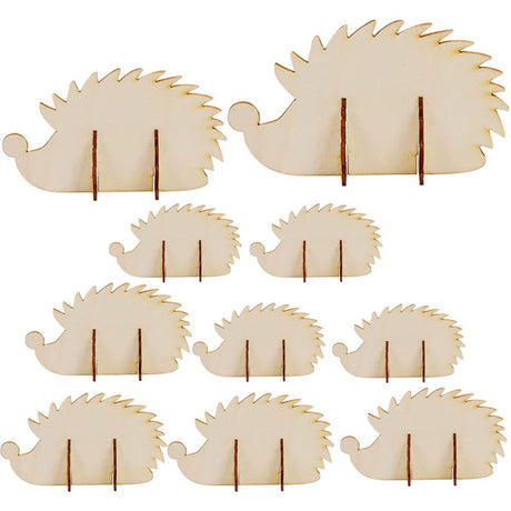 ABOOFAN Hedgehog Wooden Cutouts Unfinished Wood Slices Pieces Blank Hedgehog Animals Wooden Painting Crafts Embellishments Art Crafts Supplies ABOOFAN