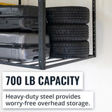 StoreYourBoard 4 x 8 Garage Storage Rack, Ceiling Shelf Overhead Organization, Heavy Duty Steel Platform Holds 700 lbs, 96 in. x 48 in. x 40 in. StoreYourBoard