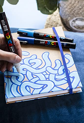 Posca PC-5M Water Based Permanent Marker Paint Pens. Premium Medium Tip for Arts and Crafts. Multi-surface Use On Wood, Metal, Paper, Cardboard, Posca