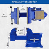 Yost Vises 460 Combination Vise | 6 Inch Jaw Width Heavy-Duty Utility Pipe and Bench Vise |Secure Grip with Swivel Base| Made with Cast Iron and Yost Tools
