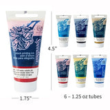 Speedball Water-Soluble Block Printing Ink Starter Set, 6 Bold Colors with Satin Finish, 1.25-Ounce Tubes Speedball