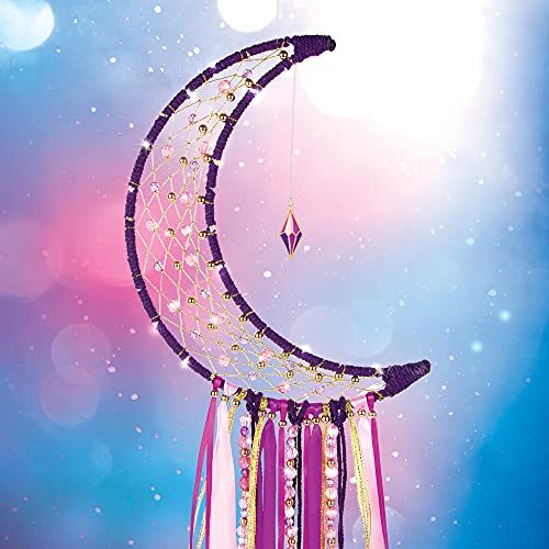 Make It Real - Lunar Dream Catcher with Lights - DIY Dream Catcher Kit for Kids - Teen Room Wall Decor Dream Catcher with Fairy Lights - Ages 8+ - WoodArtSupply