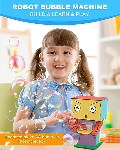 3 in 1 STEM Projects for Kids Ages 8-12, STEM Kits, Build & Paint Robotic Craft Kits, 3D Wooden Puzzles, Educational Science Model Building Toys,