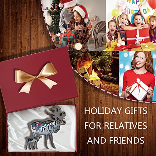 3D Wooden Reindeer Decor - Rustic Forest Animal Wall Sculpture for Home and Office CmayAlgc