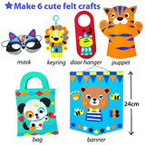 KRAFUN My First Felt Kit Animal Craft Kit for Kids and Toddlers, Boys and Girls Age 3-8 Years Old, Include 6 DIY Handmade Arts and Crafts Projects, KRAFUN