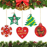 BROTOU 50PCS DIY Wooden Christmas Ornaments, Unfinished Wood Ornaments Crafts for Holiday, Festival, Wedding Party, Christmas Crafts for Kids BROTOU
