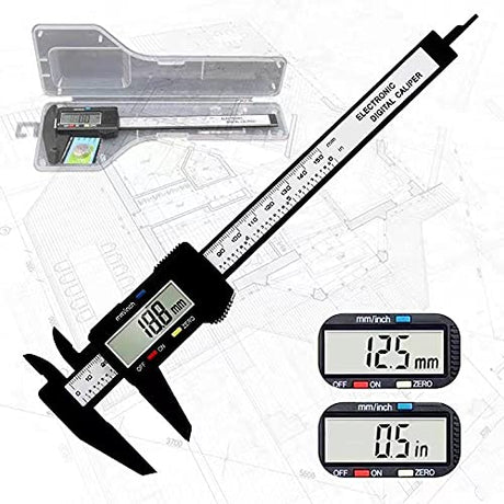Digital Calipers,Electronic Digital Calipers,YKLSXKC LCD Screen displays 0-6"Caliper Measuring Tool,inch and Millimeter Conversion, Suitable for YKLSXKC