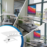 Mount-It! Electric Standing Desk Converter with 38" Tabletop, Height Adjustable Sit Stand Desk Riser, Motorized Desk Riser with Keyboard Tray and Mount-It!