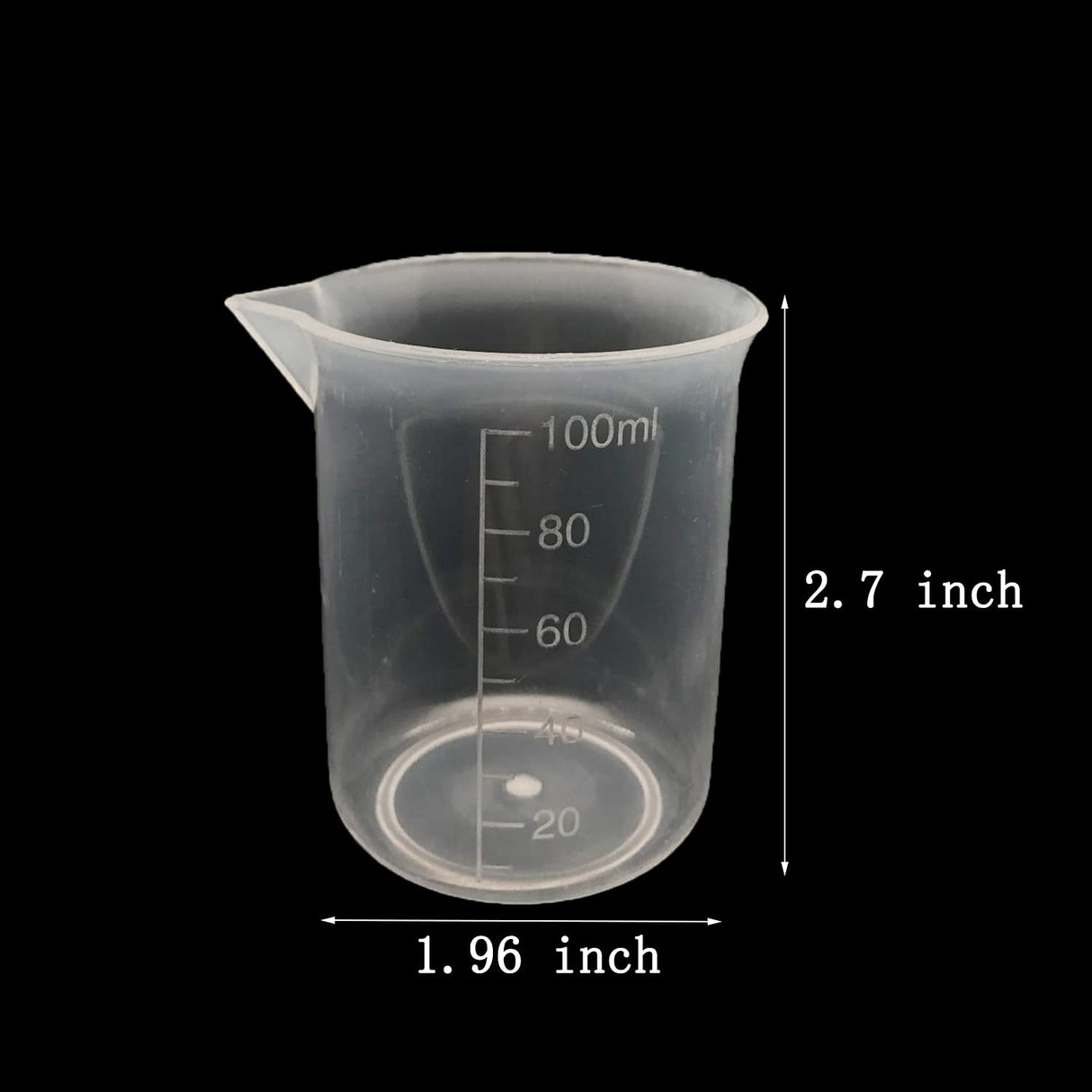 8 Pcs Epoxy Mixing Cups, 100ml/3.4oz Plastic Graduated Cup Clear Measuring Cup for Mixing Paint, Stain, Epoxy, Resin MYYZMY