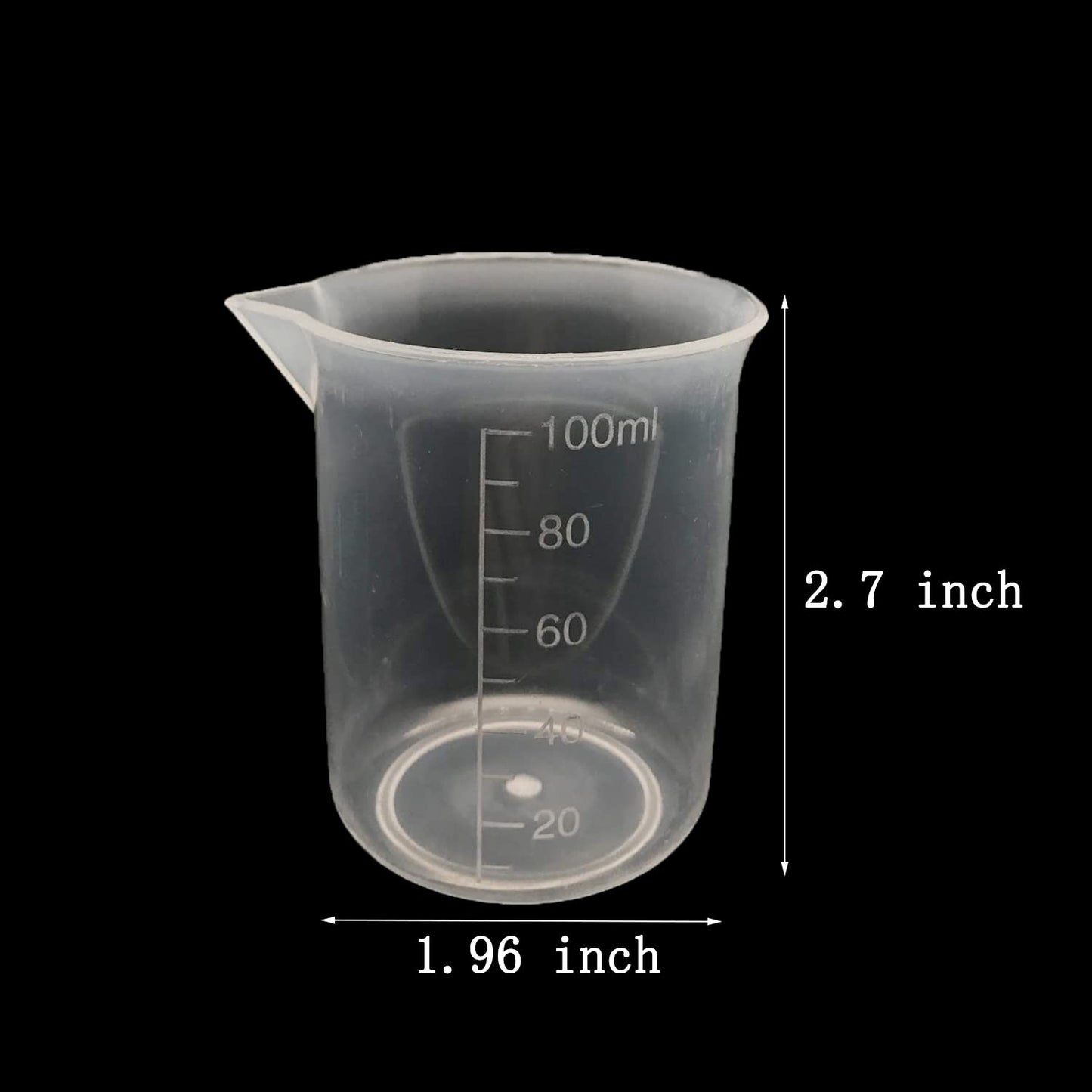 8 Pcs Epoxy Mixing Cups, 100ml/3.4oz Plastic Graduated Cup Clear Measuring Cup for Mixing Paint, Stain, Epoxy, Resin - WoodArtSupply