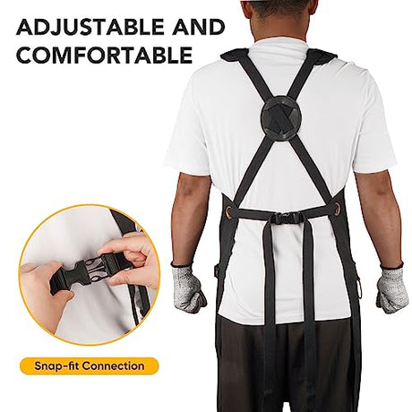 Briteree Woodworking Aprons for Men, Valentines Day Gifts for Him, Waxed Canvas Tool Apron, with 9 Tool Pockets, Shop Apron for Woodworkers, Size S Briteree