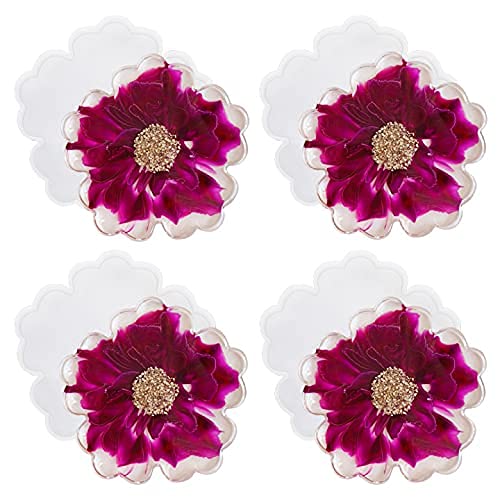 RESINWORLD 8 Pack Thick 4 inches Resin Coaster Molds Set + 4 Pack Flower Coaster Molds ResinWorld