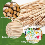HAPY SHOP 100 Pieces Wooden Dowel Rods Assorted Sizes Wooden Dowels 1/8, 3/16, 1/4, 5/16, 3/8 x 6 Inch Wood Craft Dowel Rods for Crafts and DIY HAPY SHOP