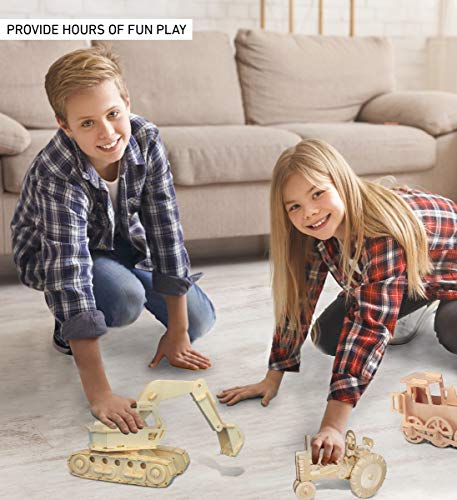 Puzzled 3D Puzzle Motorcycle Wood Craft Construction Model Kit, Fun & Educational DIY Wooden Toy Assemble Model Unfinished Crafting Hobby Puzzle to Puzzled