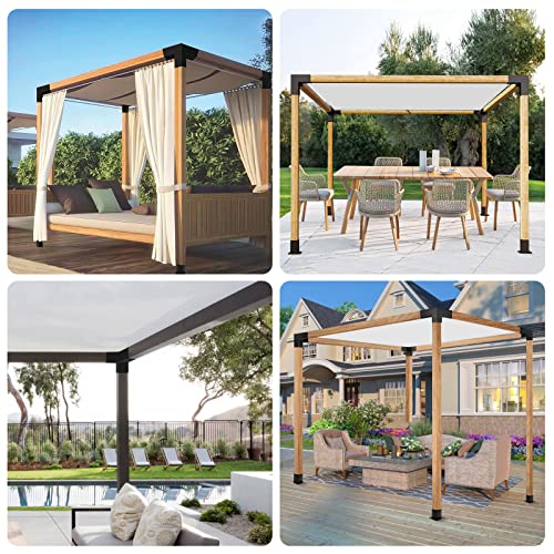 YVHFWOY 4x4 3-Way Pergola Brackets, 90° Right Angle Corner Extension Bracket Woodworks DIY Pergola kit with Black Powder Coated,Modular Sizing YVHFWOY