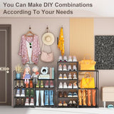 Kottwca 2 Row 10 Tier Tall Shoe Rack Organizer for Closet Entryway, 40-45 Pair Shoe Boot Storage Rack, Metal Shoe Shelf Small Vertical Stackable Shoe Kottwca