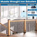 Muzata 50 Pack 36"x3/4" Aluminum Deck Balusters Square Black Deck Railing Stair Porch Staircase Spindles for Wood and Composite Deck, WT13 Muzata