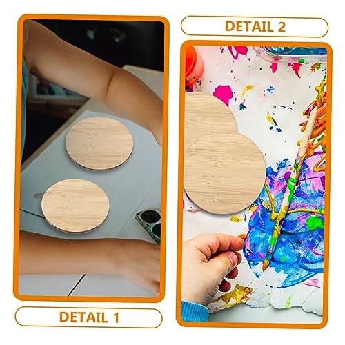 Tofficu 10pcs Round Bamboo Unfinished Circle Premium Unfinished Slices Painting Circle Unfinished Bamboo Chips Bamboo Slices DIY Hanging Tags Kids Tofficu