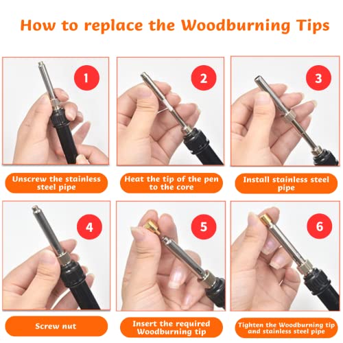 56 PCS Professional Wood Burner Accessories Tool for Pyrography Pen Wood Embossing Carving DIY Crafts, Creative Tool Set WoodBurner for Embossing/Carving,Suitable for Beginners,Adults