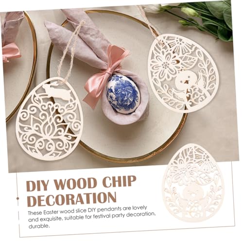 BESPORTBLE 5pcs Easter Ornaments Easter Wooden Egg Cutouts Easter Bunny Embellishments Unfinished Bunny Cutouts BESPORTBLE