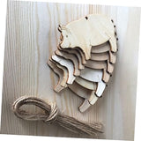 Gadpiparty 20 Pcs Animal Label Tags Blank Pigs Chips Pig Shape Wood Tags Wood Label Tags Gift Label Unfinished Wood Pigs Wood Blanks DIY Pigs Wood Gadpiparty
