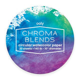 OOLY, Chroma Blends Circular Acid-Free Watercolor Paper Pad - 15 Sheets, 8 x 10 Inches Ooly