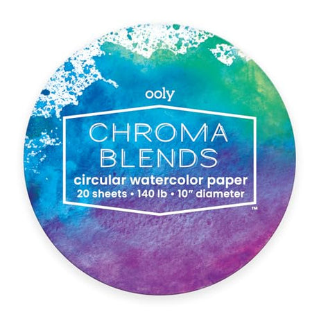 OOLY, Chroma Blends Circular Acid-Free Watercolor Paper Pad - 15 Sheets, 8 x 10 Inches Ooly