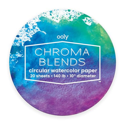 OOLY, Chroma Blends Circular Acid-Free Watercolor Paper Pad - 15 Sheets, 8 x 10 Inches