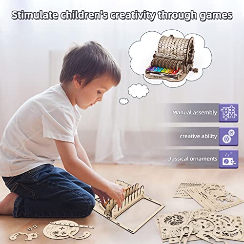 nicknack 3D Wooden Puzzles Model Kits for Adults Piano Mechanical Music Box Model Wooden Xylophone Toy - WoodArtSupply