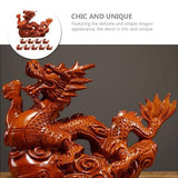 EXCEART 1pcs Wooden Chinese Fengshui Dragon Figurine Statue 10cm Mini 2024 Year of The Dragon Gift Chinese Zodiac Dragon Figurines Wood Hand Carved EXCEART