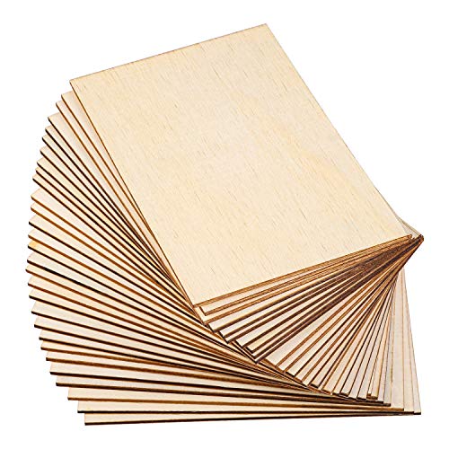 Ruisita 60 Pieces 6 x 4 Inch Rectangle Unfinished Wood Pieces Blank Sharp Corners for DIY Hand-Made Project and Home Decor - WoodArtSupply