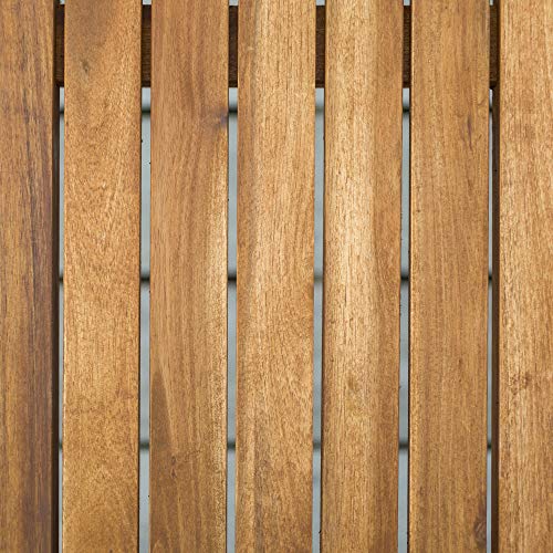 Walker Edison Rendezvous Modern Solid Acacia Wood Slatted Patio Bench, 53 Inch, Brown Walker Edison