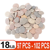 [About 97 PCS - 102 PCS](18.2 Pounds) Painting Rocks,2.26"-3.49" River Rocks,Flat Stones,Craft Rocks,DIY Rocks CFKJ