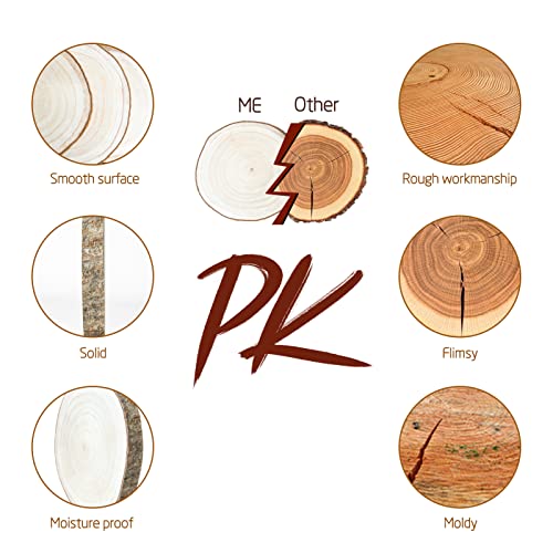 OBTANIM 5 Pcs Natural Wood Slices 6-7 Inch Large Unfinished Round Wooden Circles with Tree Bark for Table Centerpieces DIY Painting Crafts Wedding OBTANIM
