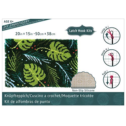 clubevy Kits Latch Hook Rug Kits Leaf Pattern Carpet Embroidery Latch –  WoodArtSupply