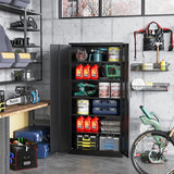 STANI Metal Garage Storage Cabinet with Lock, 71" Steel Lockable File Cabinet, Locking Steel Storage Cabinet with 4 Adjustable Shelves for Home, STANI