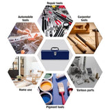 TCE ATB101U-1 Torin Portable Steel Tool Box: 19" Hip Roof Style with Metal Latch Closure and Removable Storage Tray, Blue TCE