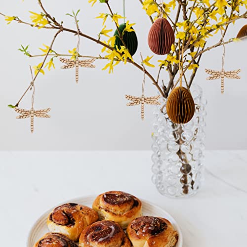 Sewroro Unfinished Wood Crafts 50pcs Unfinished Wooden Dragonfly Unfinished Wood Cutouts Blank Wooden Paint Crafts Home Decoration Craft Project Wood Sewroro