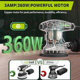 NARBELL Orbital Sander 3.0AMP(360W),14000RPM Random Orbit Sander Tool with 6 Variable Speeds, 5" Electric Palm Sander Kit with Dust Bag,15pcs Narbell