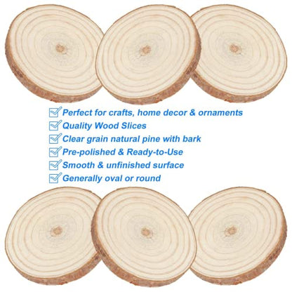 AKOLAFE 10 Pack Natural Wood Slices for Centerpieces Base Rustic Wood Slices for Crafts Large Wood Slice Ornaments Unfinished Wood Rounds Wooden - WoodArtSupply