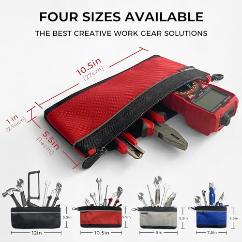 IRONLAND Small Tool Pouches with Zipper Small Tool Bags Waterproof 1680D Tool Pouch Bags for Men Mutipurpose Tool Storage Organizer 4 Pack WoodArtSupply