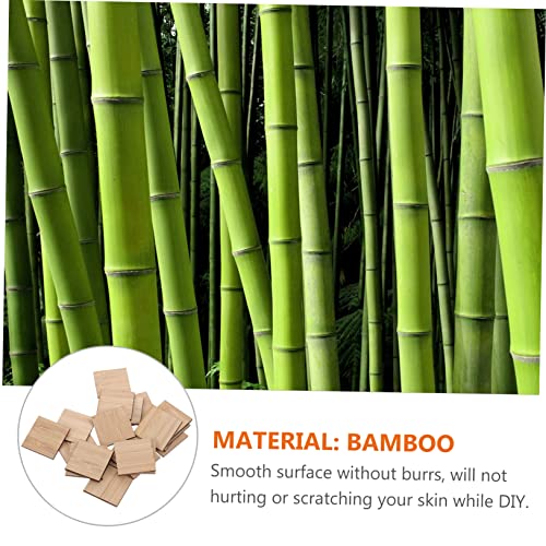 MAGICLULU 25pcs Hand Painted Bamboo Unfinished Triangle Discs Unfinished Wood Board - Slices Wood Rectangles Crafts DIY Wood Squares for Crafts Kids MAGICLULU