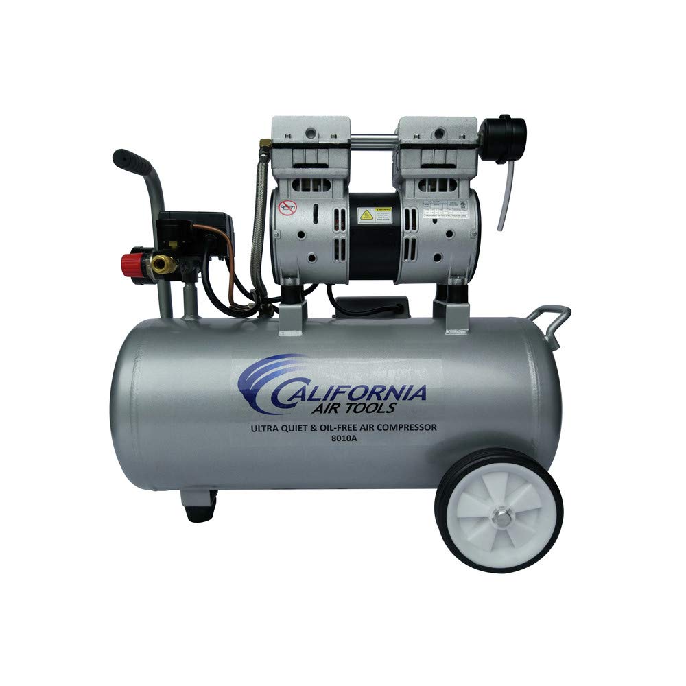 California Air Tools 8010A Aluminum Tank Air Compressor | Ultra Quiet, Oil-Free, 1.0 hp, 8 gal - WoodArtSupply