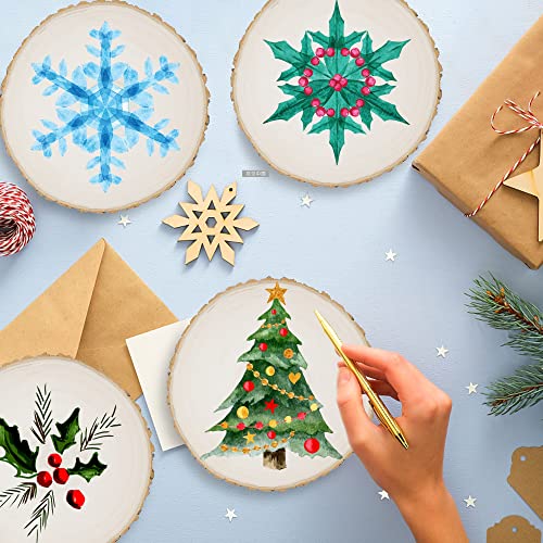 Sancodee 8 Pcs Large Unfinished Wood Slices, 7-8 Inches Wood Slabs for Centerpieces Natural Wooden Circle, DIY Wood Centerpieces for Tables Wedding Sancodee