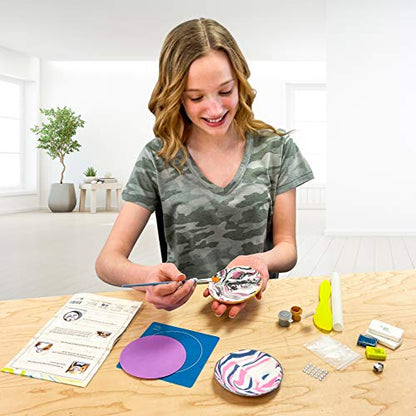 Hapinest DIY Clay Jewelry Dish Arts and Crafts Kit Gifts for Girls Kids Ages 8 9 10 11 12 Years Old - WoodArtSupply