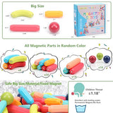 COUOMOXA 74 PCS Magnetic Blocks Sticks Construction Building, Learning Education Stem Preschool Toddler Kids Toys for 3+ Year Old, Montessori Toys COUOMOXA